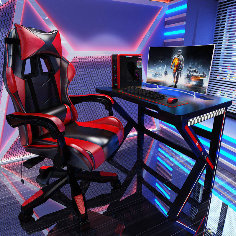 台式电脑桌电竞桌家用卧室游戏桌子网吧桌椅组合套装简易办公书桌