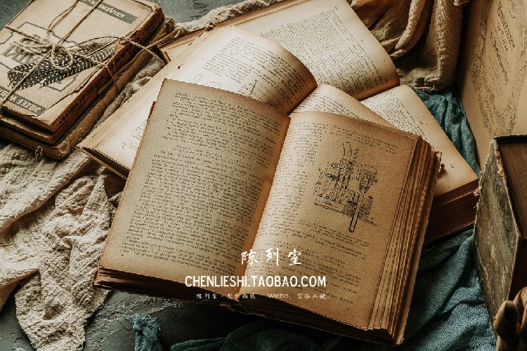 装饰英文文书外文书复古古书陈列道具样板房摆设摆件