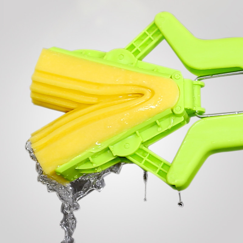 对折式胶棉拖把 家用挤水海绵可替换头拖把挤压免手洗拖布