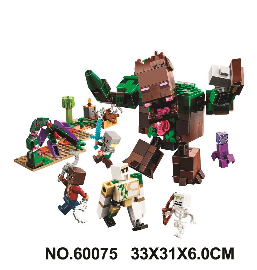 2021乐高我的世界21176丛林憎恶21172废弃传送塑料积木