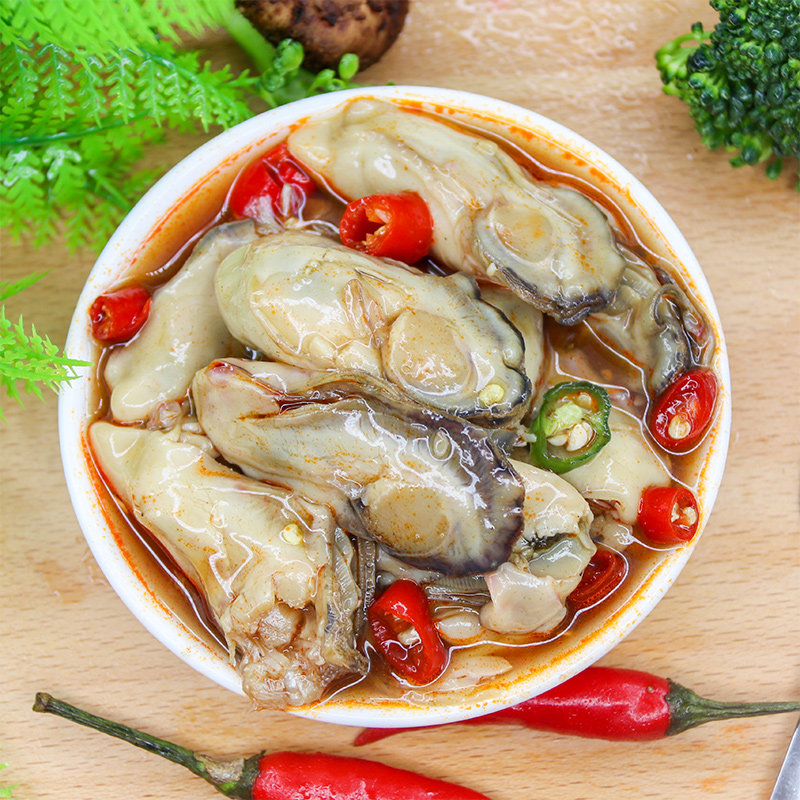 麻辣海鲜即食生蚝熟食罐装牡蛎肉即零食食品生蚝