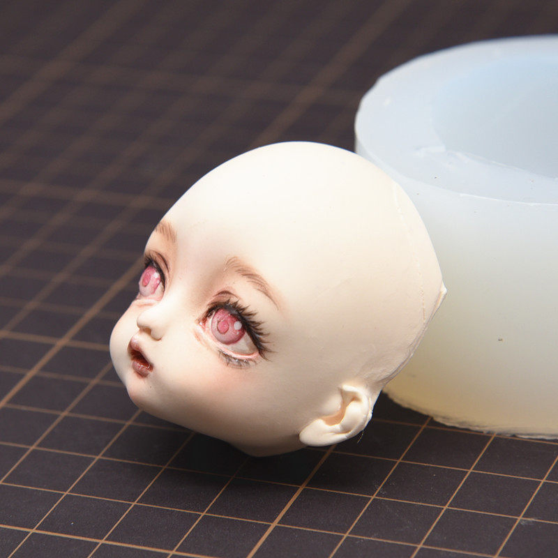 人脸粘土脸模翻糖模具硅胶滴胶手办脸部动漫卡通粘土