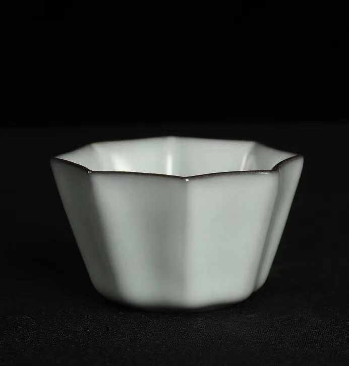 青瓷王文乌金白玉手工茶杯陶瓷茶具单个茶碗茶杯