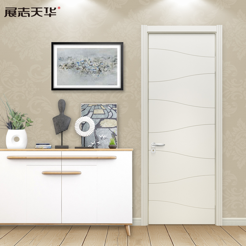 展志天华木门生态门室内门套装门卧室门卫生间门白色
