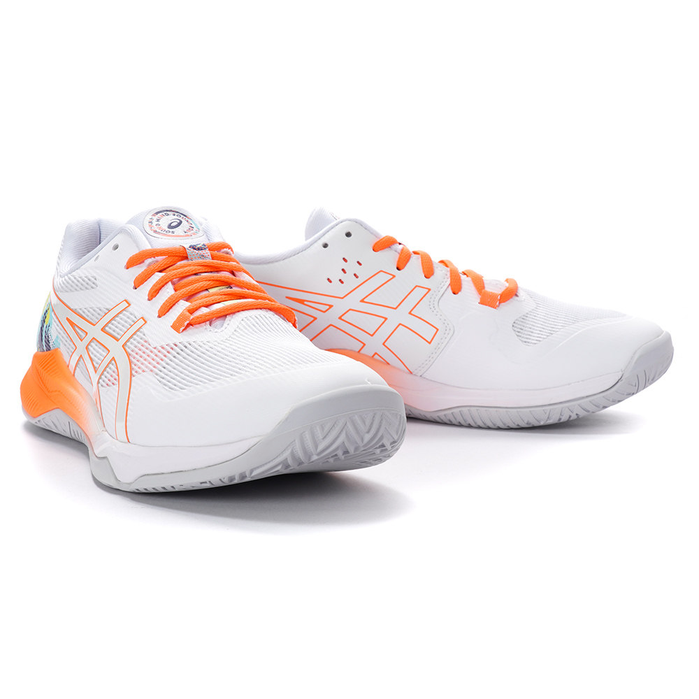 asics亚瑟士geltactic男女专业排球羽球球鞋白橙1073a049960排球鞋