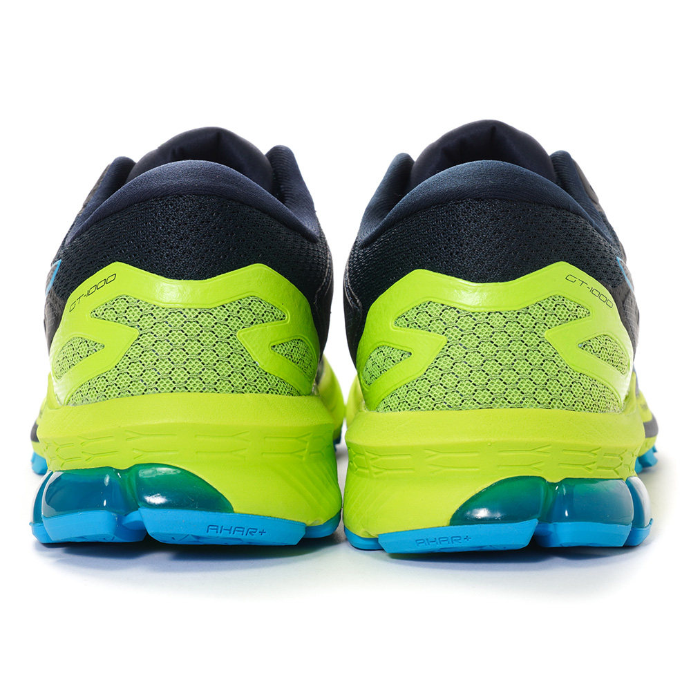 asics亚瑟士gt1000男子一般楦支跑鞋蓝绿1011b001403跑步鞋