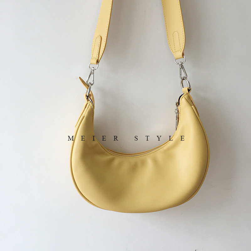 肩带包半圆单肩百搭休闲斜挎包韩风包宽chic新月通用款女包