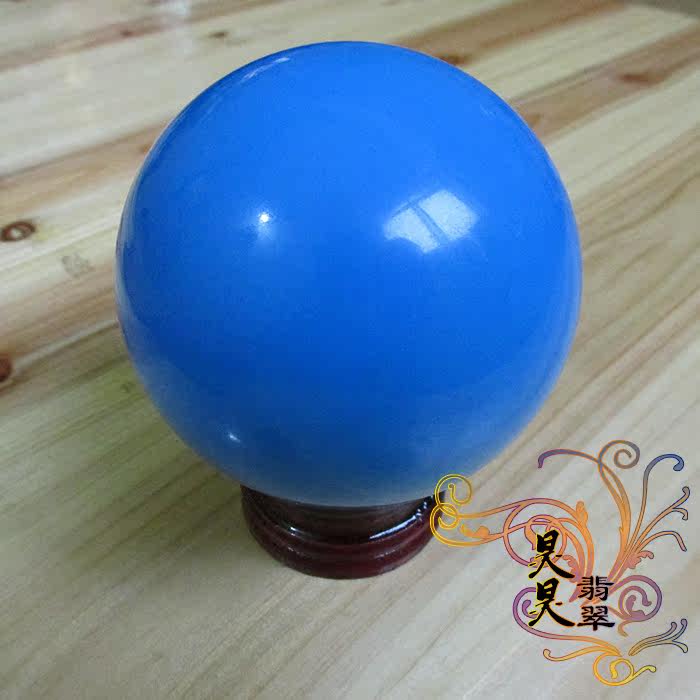 包邮天然冰洲石萤石夜明珠蓝色夜光发光摆件底座摆件