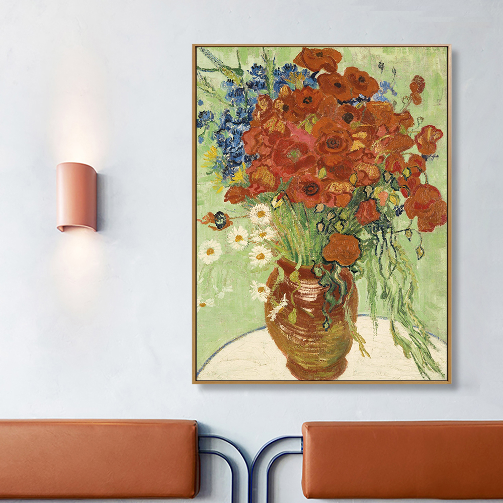 梵高向日葵油画客厅餐厅公寓装饰画花卉欧式田园世界名画大师挂画