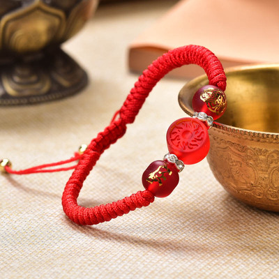 护岁吉化太岁北斗三奇保岁手绳灵缘祥安阁联祥红绳手链