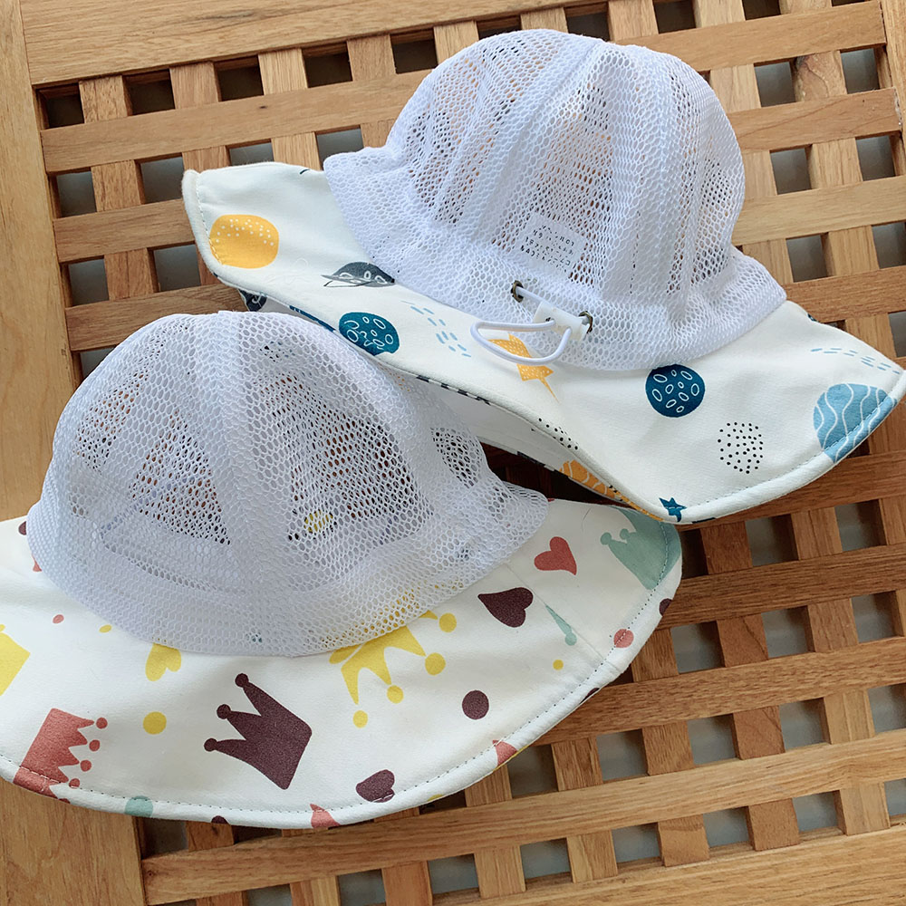 新款儿童夏季太阳帽渔夫网眼可调调节透气男童帽子