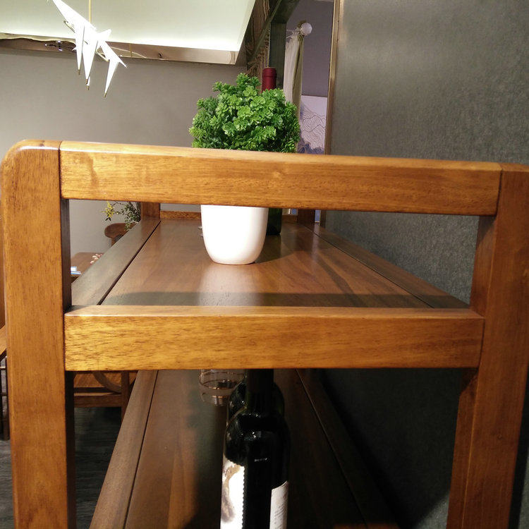 厂家现货简约现代纯实木餐边柜1米 原木色北欧配餐柜黄胡桃木酒柜