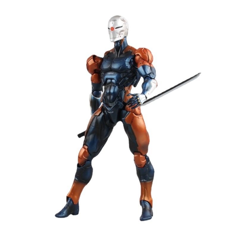 pa合金装备机械忍者灰狐深蓝色浅蓝色可动手办毛绒布艺类玩具