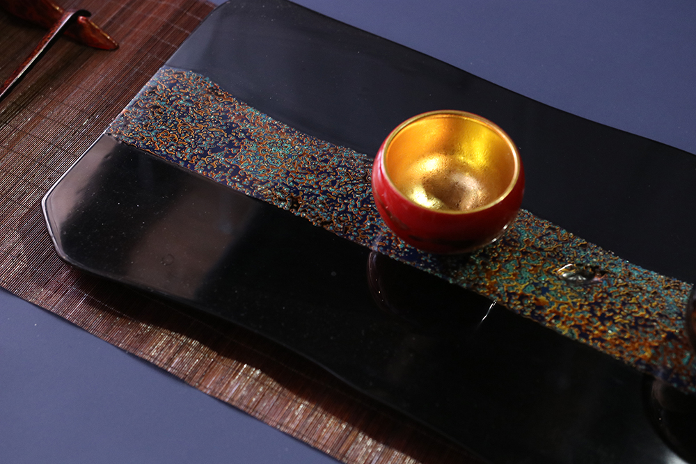 【逐物漆器】大漆异形茶盘 犀皮漆 经典雅致