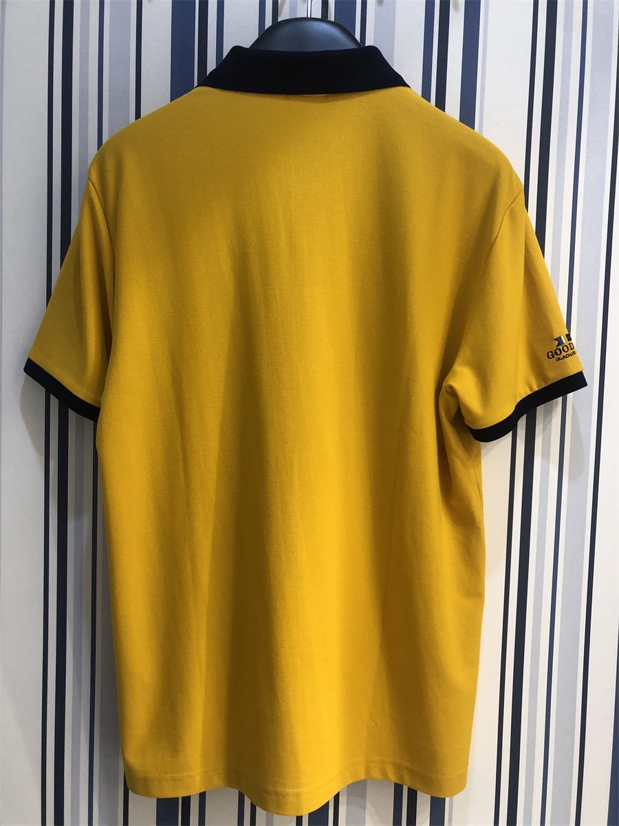 goodluck德国鲨鱼男装2021新款黄色翻领时尚短袖t恤