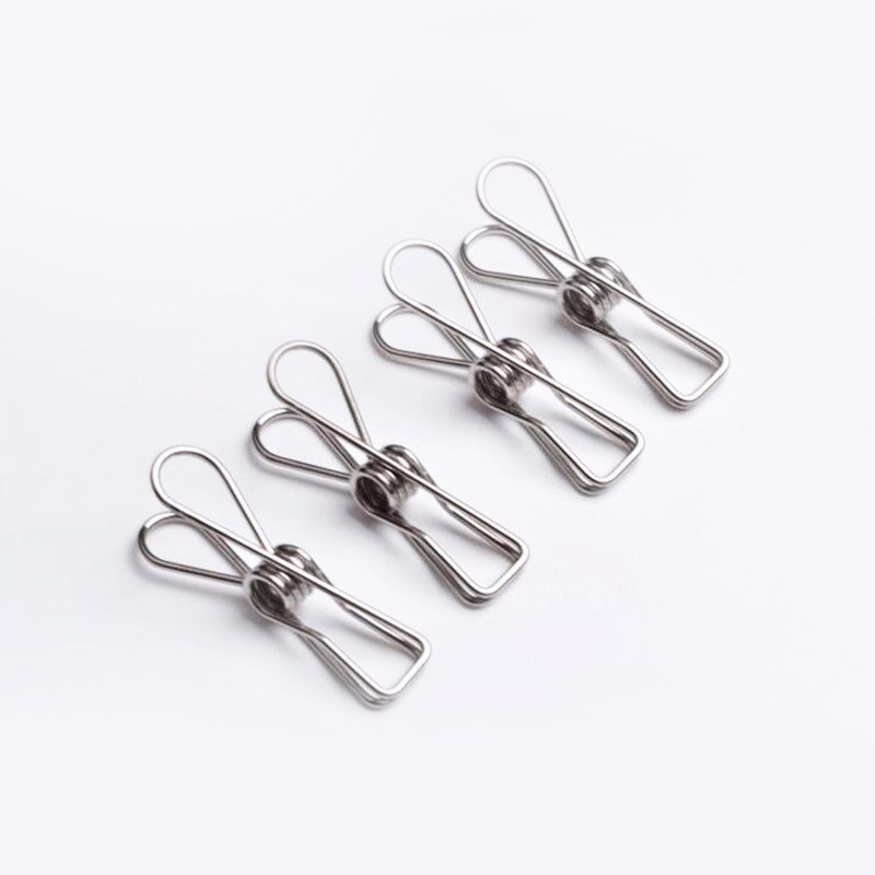 【20个】不锈钢实心线夹子 钢丝晾衣夹 晾晒袜夹 多功能裤夹衣架