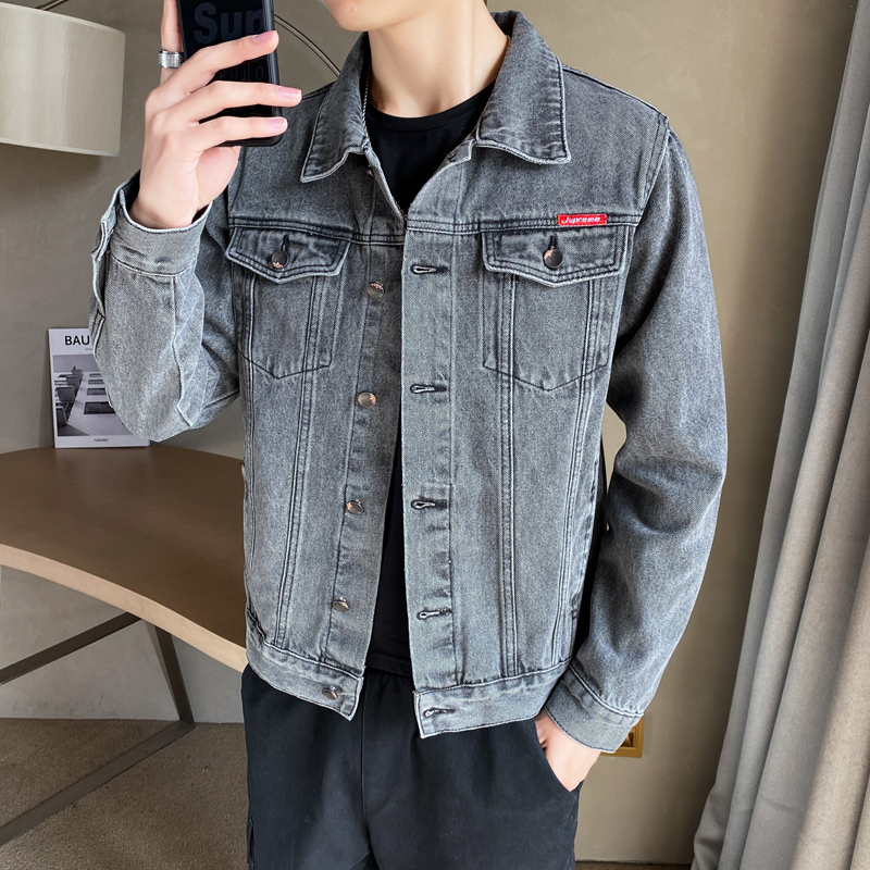 香港高端牛仔外套男潮牌韩版潮流男士工装夹克春秋2022新款上衣服