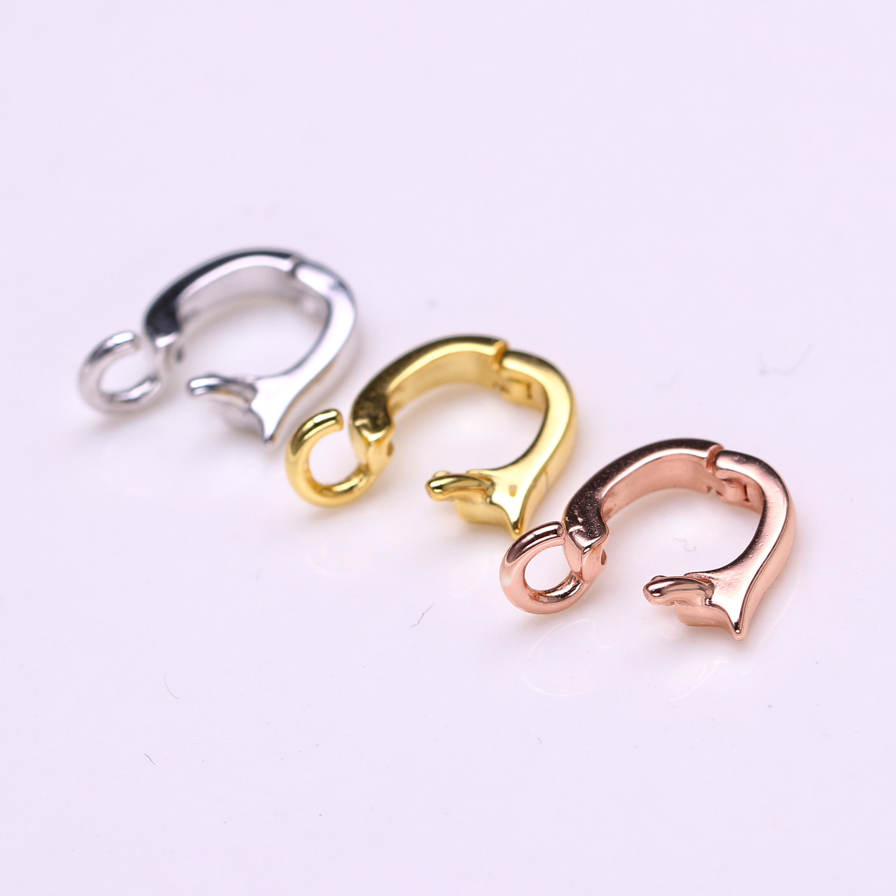 s925纯银珍珠项链万能吊坠连接扣手手链扣头扣