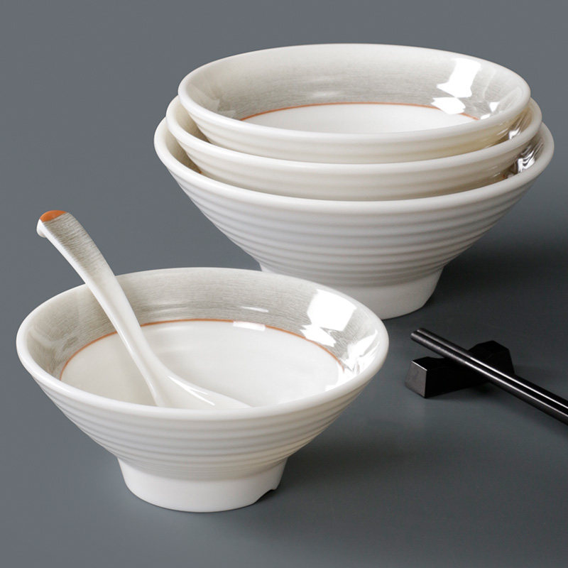 五毫餐具密胺面碗高碗仿瓷汤碗塑料大碗斗笠麻辣烫拉面拌面碗商用