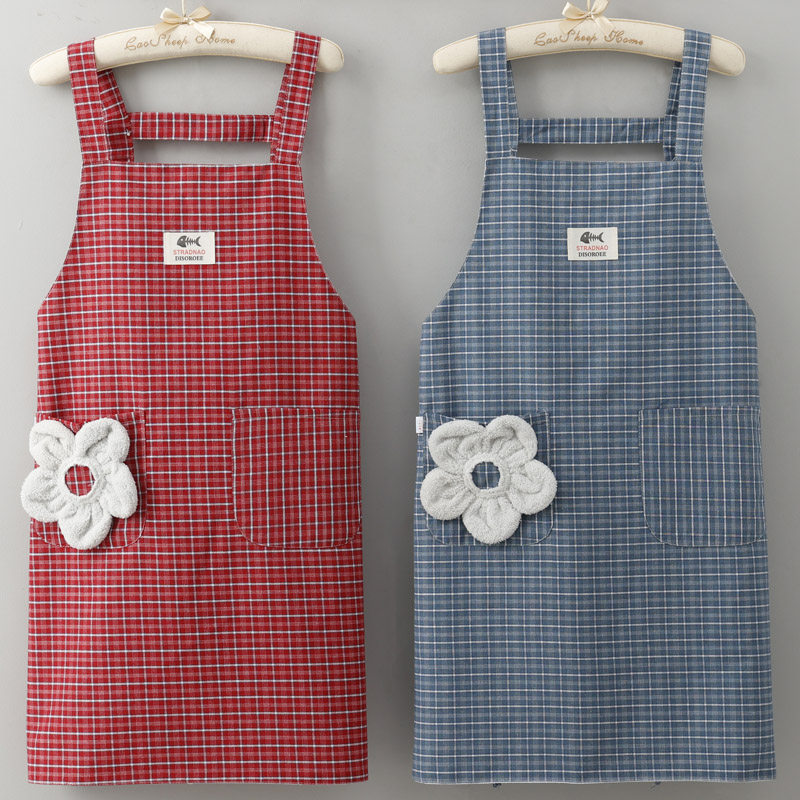 围裙做饭纯棉厨房中式工作服可爱围腰防水洋气围裙