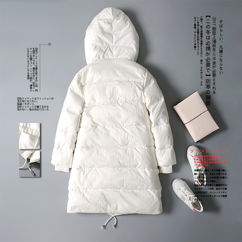 日系羽绒服半成品女中长款2017新款加厚九成品可加工翻新