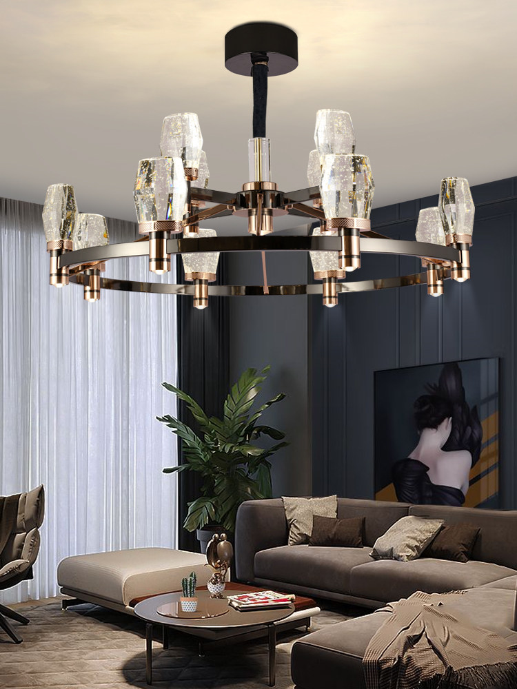2023年新款客厅现代简约气泡梅花水晶水晶灯灯具高档吊灯