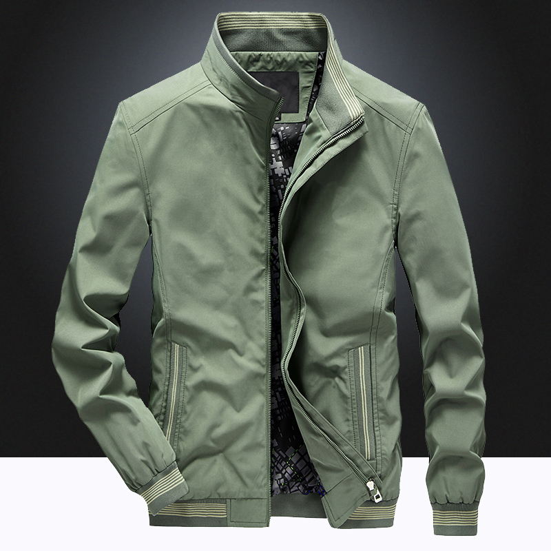 秋季夹克男士春秋休闲男装纯棉大码宽松纯色工装外套秋装青年上衣