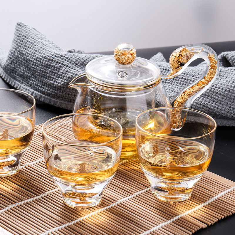 茶具中式公道送礼高档天鹅功夫功夫茶玻璃套装茶杯