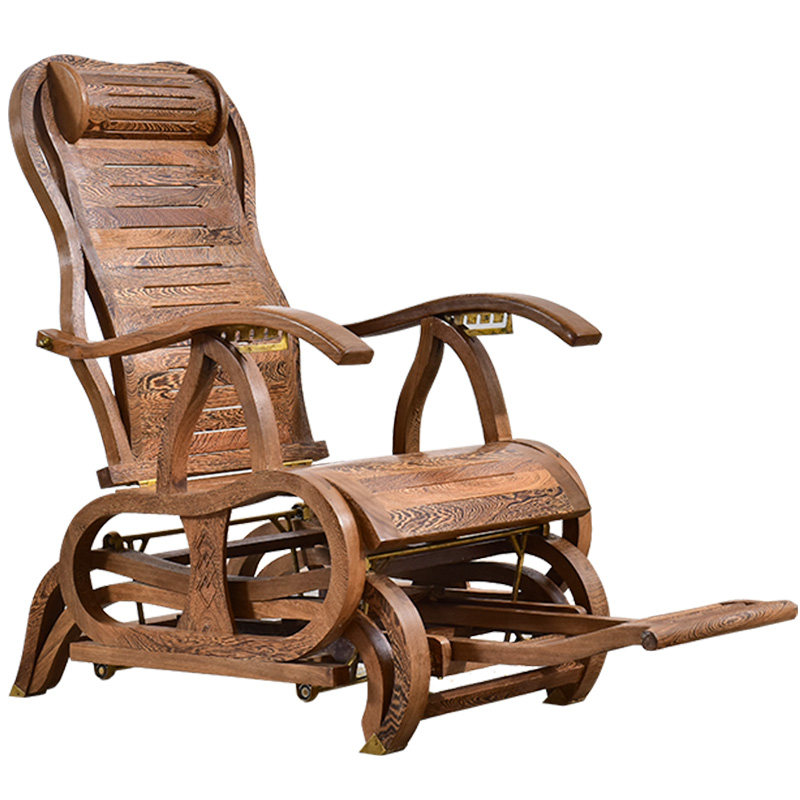 摇椅鸡翅木躺椅懒人红木摇摇实木成人老人午睡摇椅