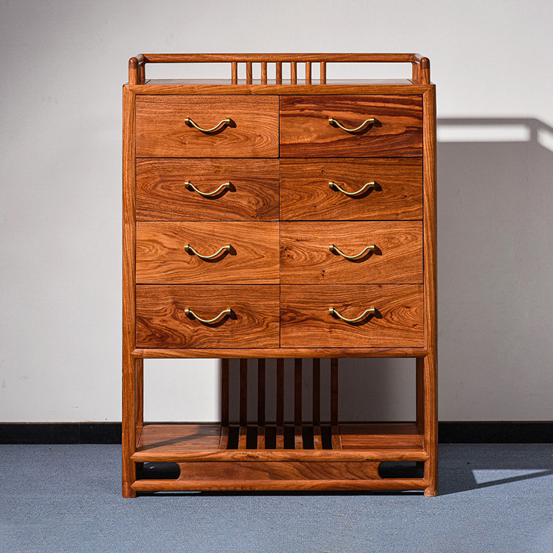 花梨五斗柜中式卧室实木收纳柜子刺猬紫檀五斗斗柜