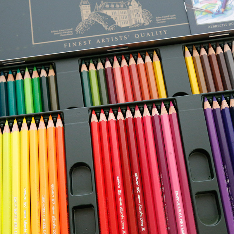 德国进口辉柏嘉铁盒大师水溶彩铅120色水溶性彩色铅笔