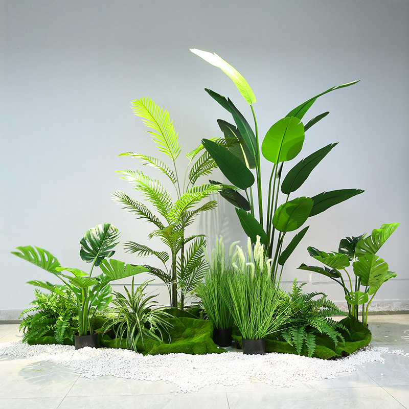 盆栽仿真绿植植物造景旅人盆景餐厅场景装饰仿真绿植