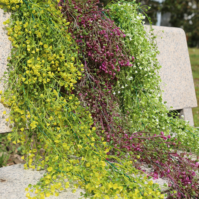 仿真金忠柳假花藤条壁挂家居客厅装饰花藤塑料绿植物墙藤类吊兰花