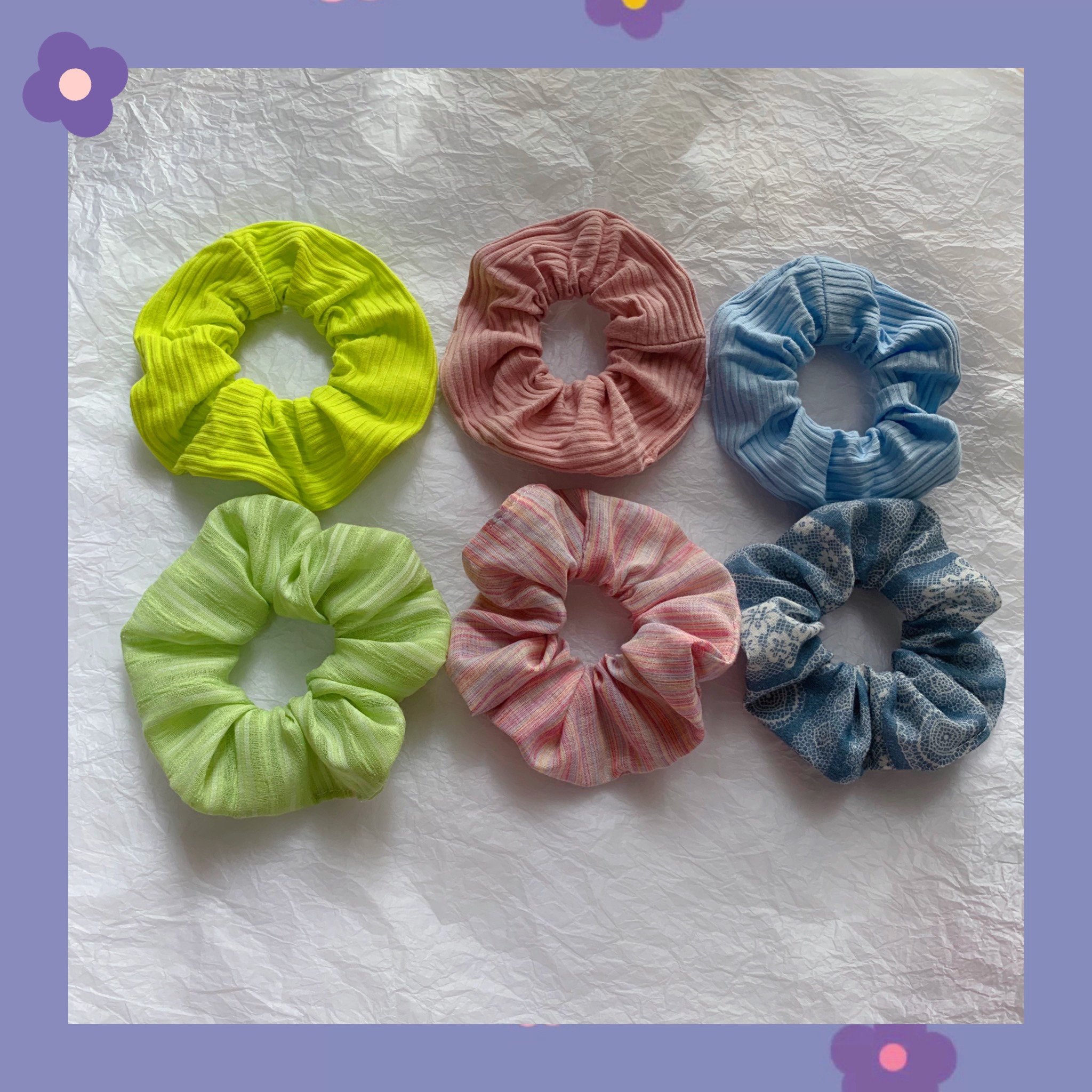 原创自制大肠发圈糖果色少女法式复古发饰bm发饰