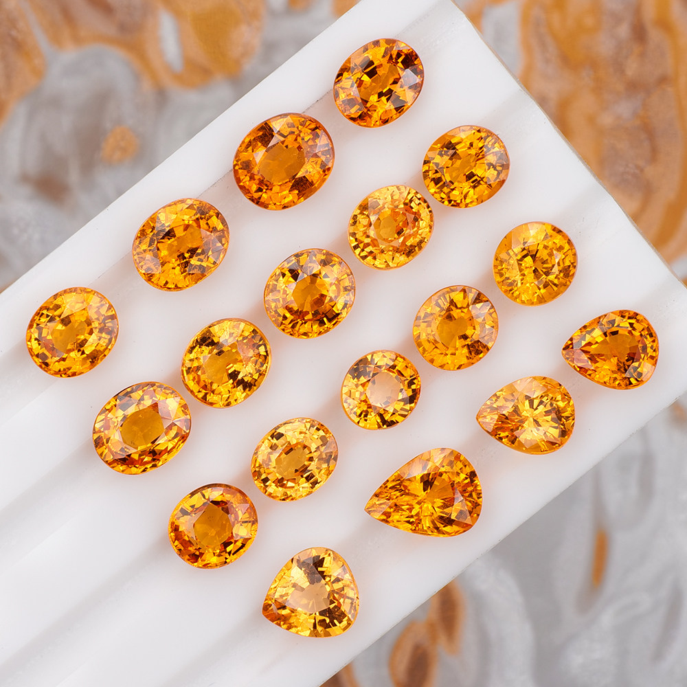 芬达石天然芬达石榴石裸石橙色宝石彩宝锰铝榴石珠宝奇石