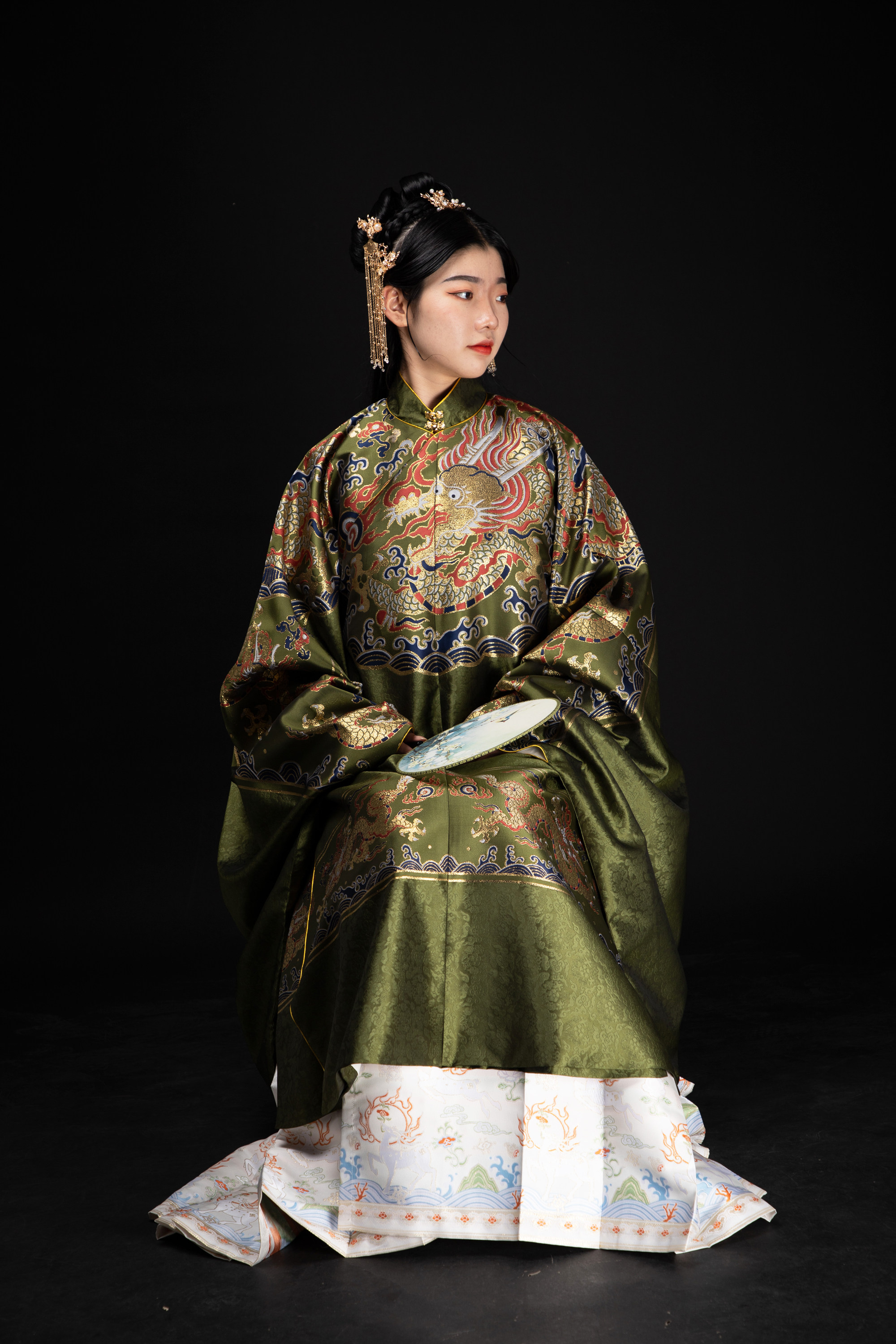 蟒袍兴隆纺织三团古代龙袄布明制汉服长袄妆花海绵垫