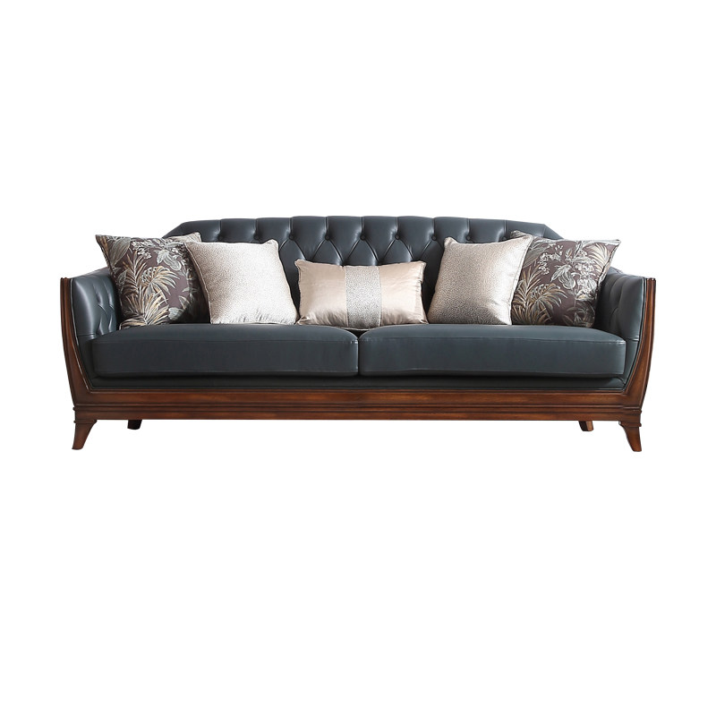 沙发威灵顿轻奢美式真皮沙发简美客厅组合现代简约x60813皮艺沙发