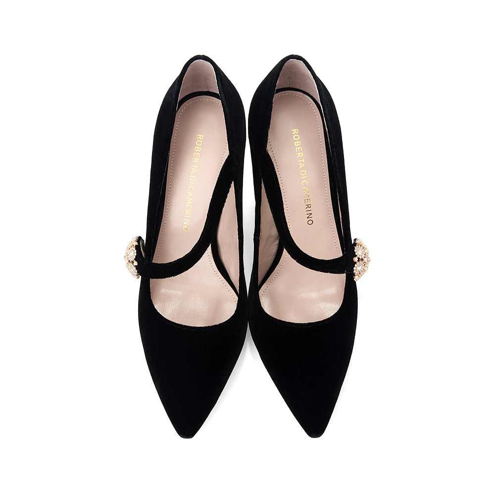 roberta诺贝达女鞋新品日常舒适细高高跟水钻单鞋单鞋