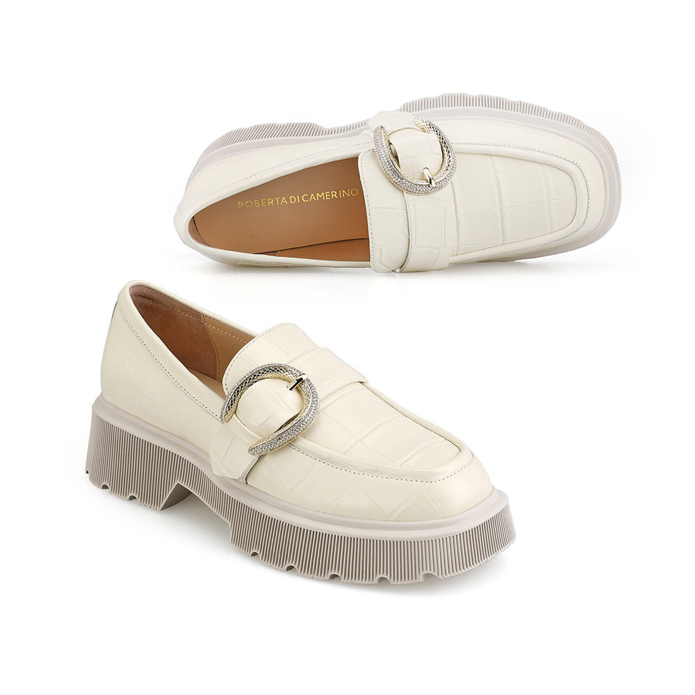 roberta诺贝达女鞋秋款厚底牛皮皮革单鞋显增高百搭单鞋