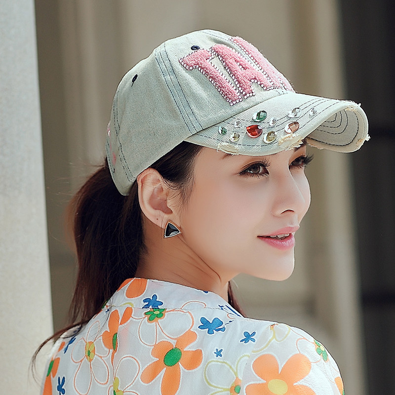 布塔牛仔帽女百搭女士帽子韩版潮水钻复古秋季女款街头潮人鸭舌帽