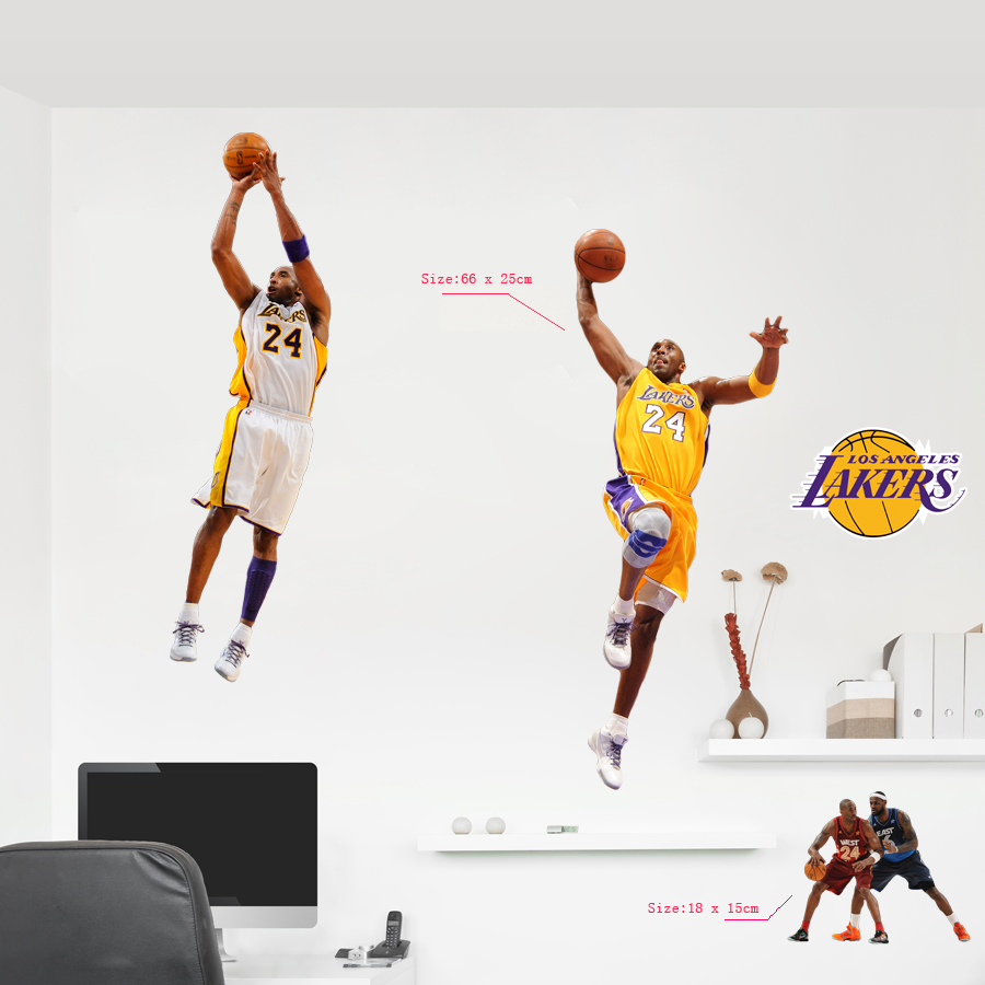 nba湖人科比kobe墙贴灌篮詹姆斯篮球传奇壁画防水贴纸可移除自粘
