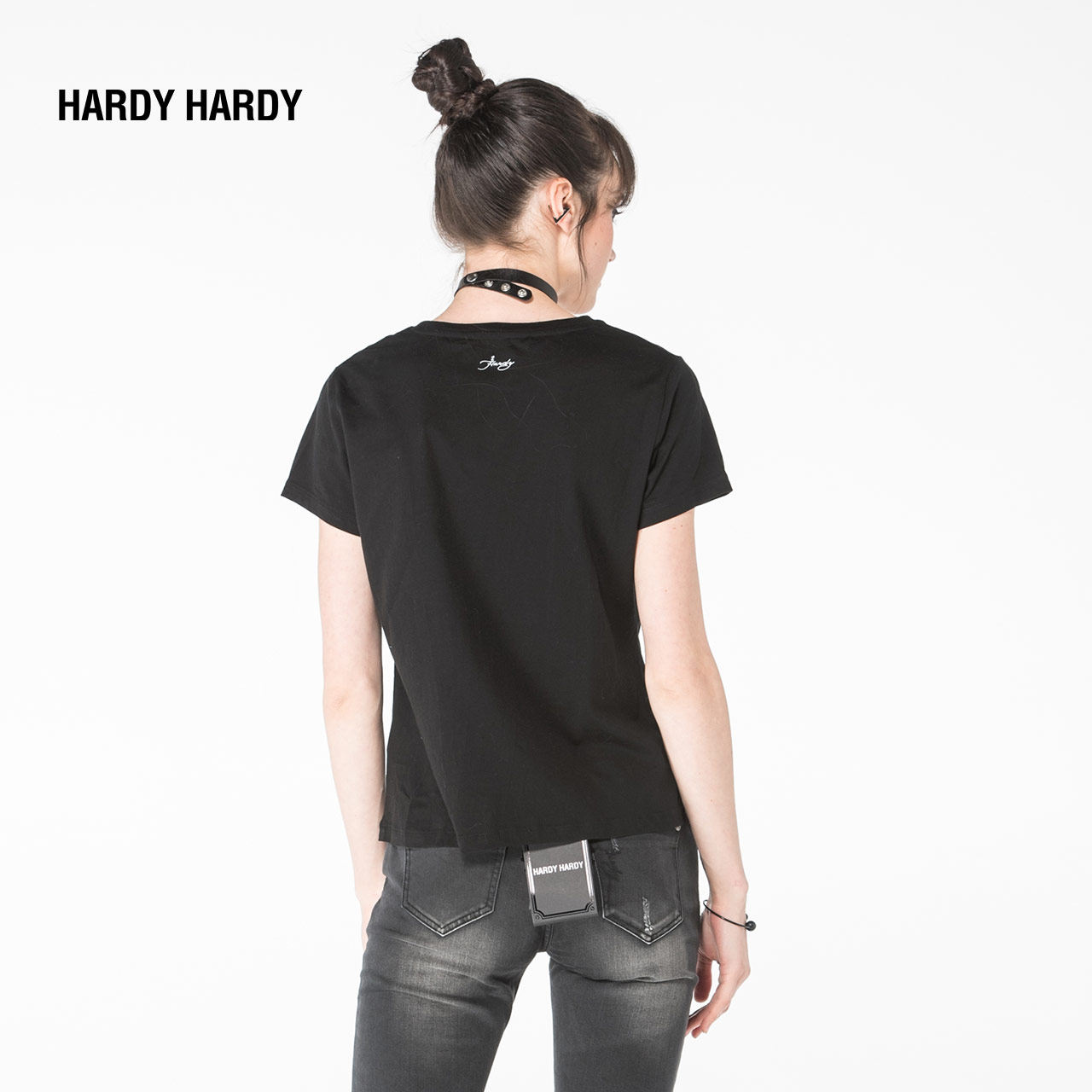 hardy hardy女式圆领t恤 玫瑰骷髅个性短袖t恤hh17subwssu163 - hardy