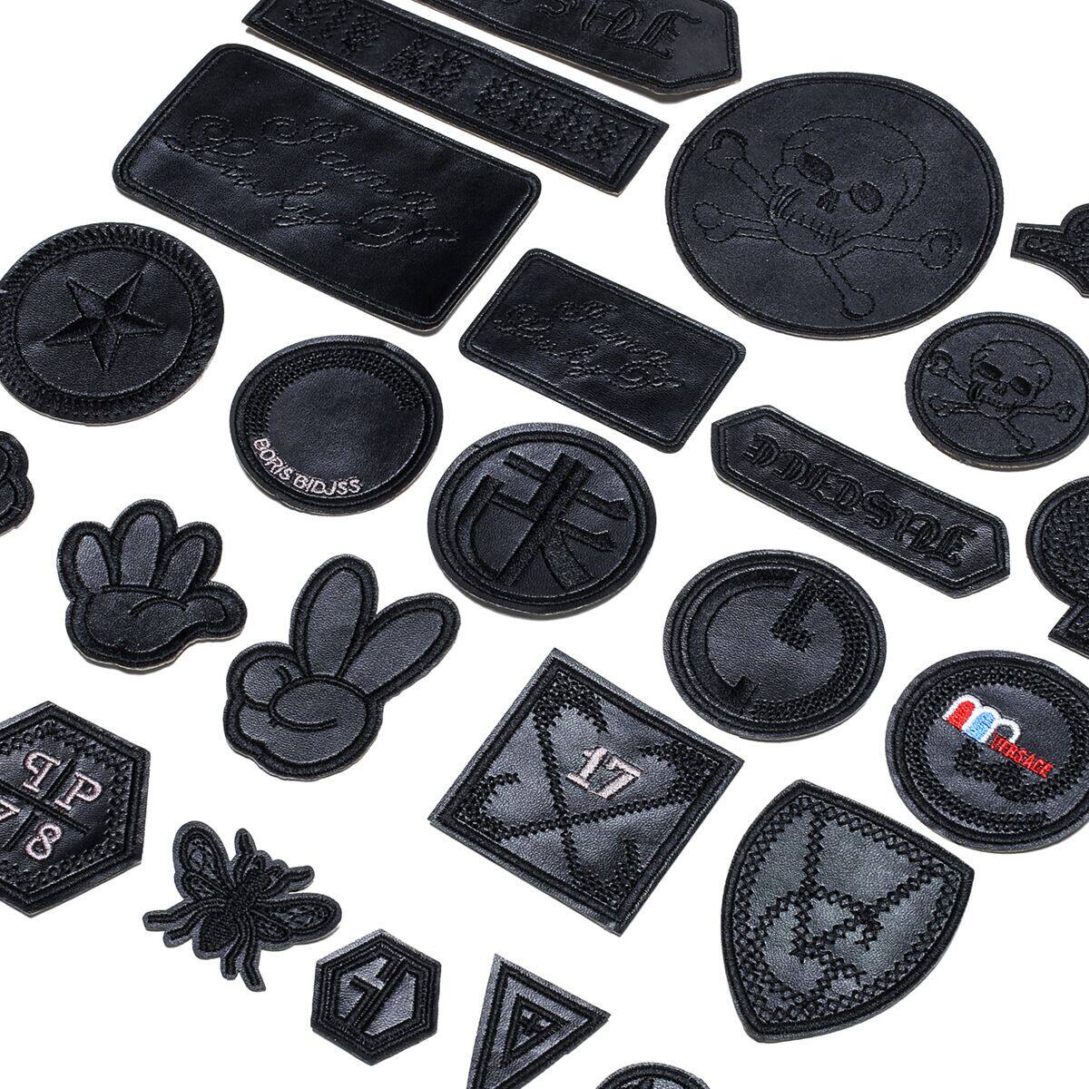 新款自粘黑色皮革补丁贴衣服皮包沙发等皮质面料装饰贴花多种款式