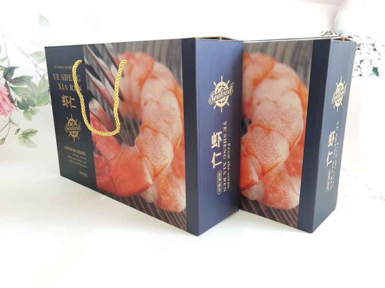 虾仁冷冻青虾手提纸质礼品盒冻货大虾纸盒通用礼品盒