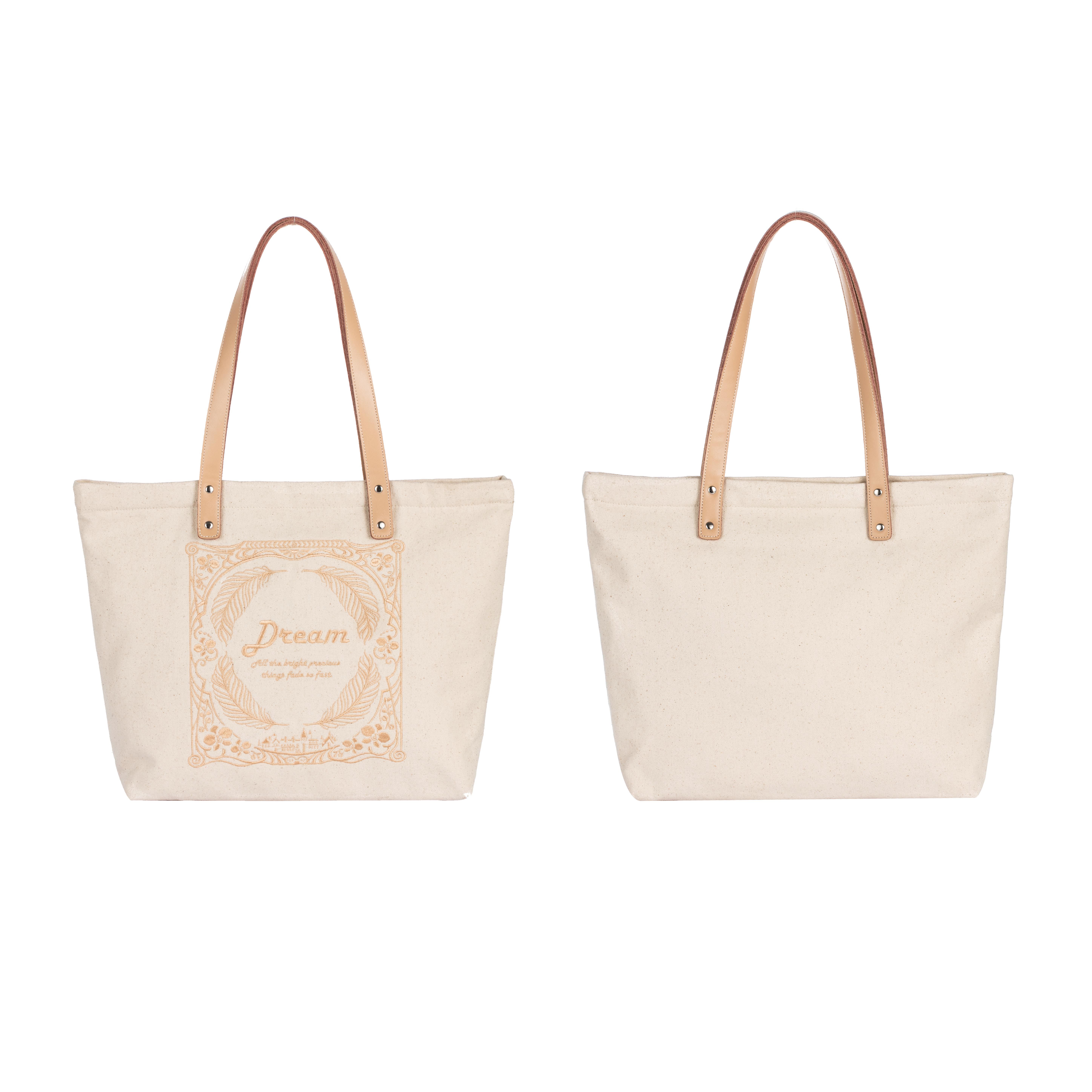 新周刊繁象原创 了不起的盖茨比牛皮刺绣托特包 单肩帆布包