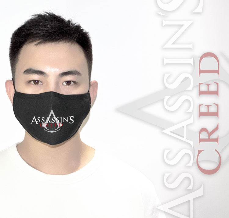 印花口罩防寒冬季游戏刺客信条时尚彩色水洗纯棉口罩