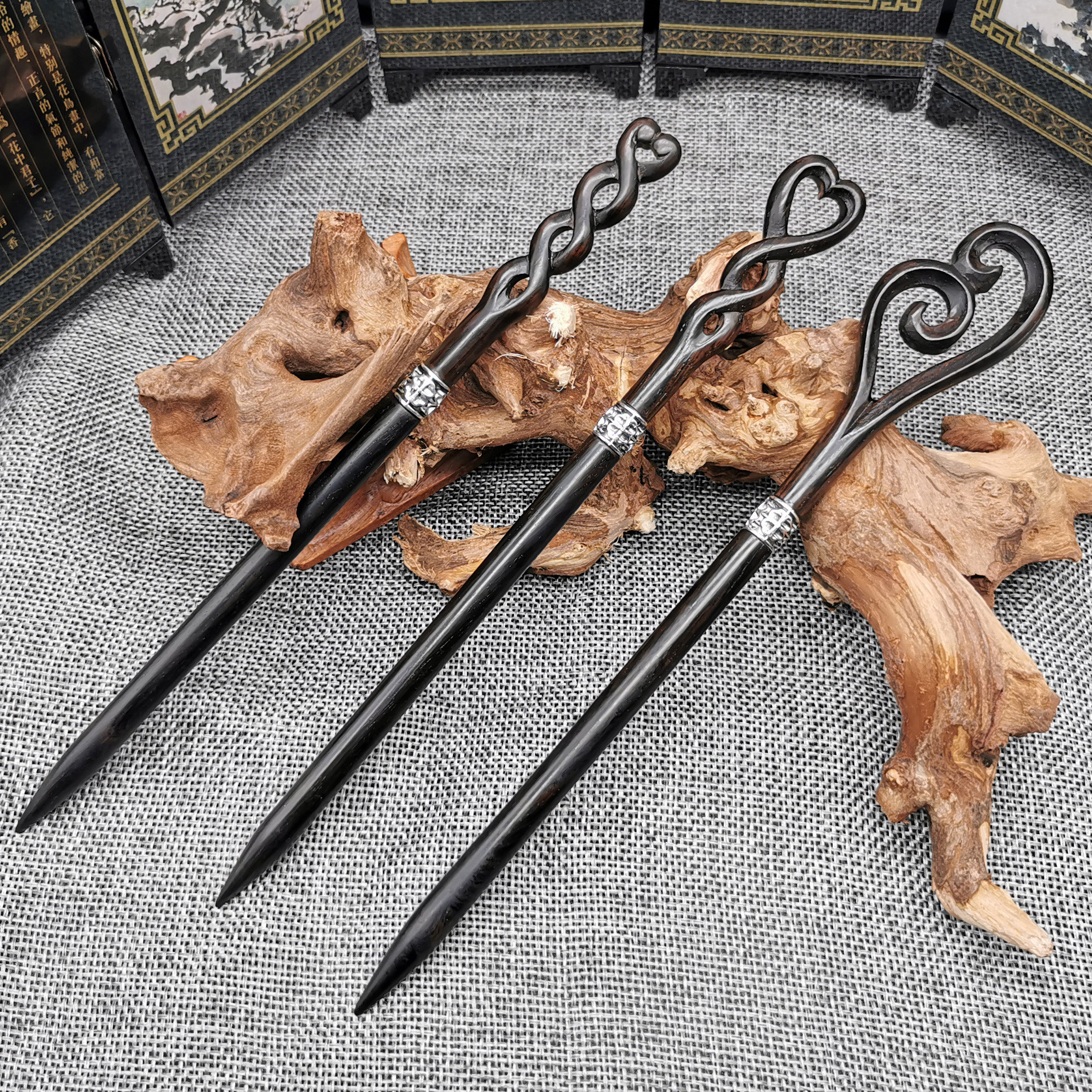 君心原创藏剑簪檀木木质刀簪盘发簪头饰发钗拆信刀发饰