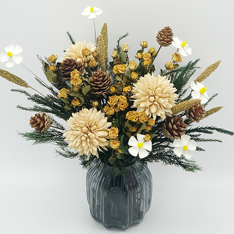 玫瑰干花永生永生花花束diy材料插花女友餐桌干花