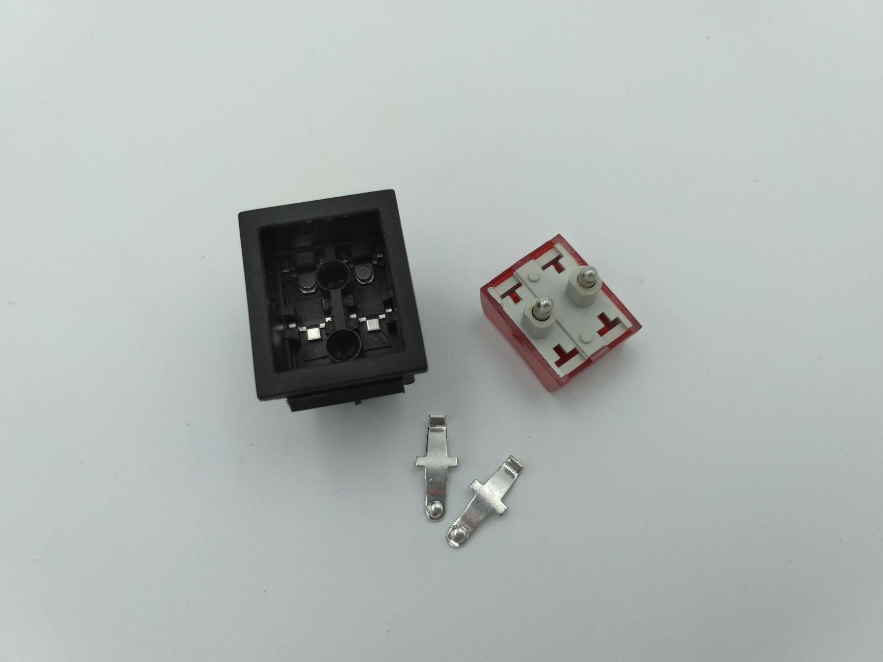 开关船型kcd4翘板电源按钮带灯4脚2档铜脚船形开关