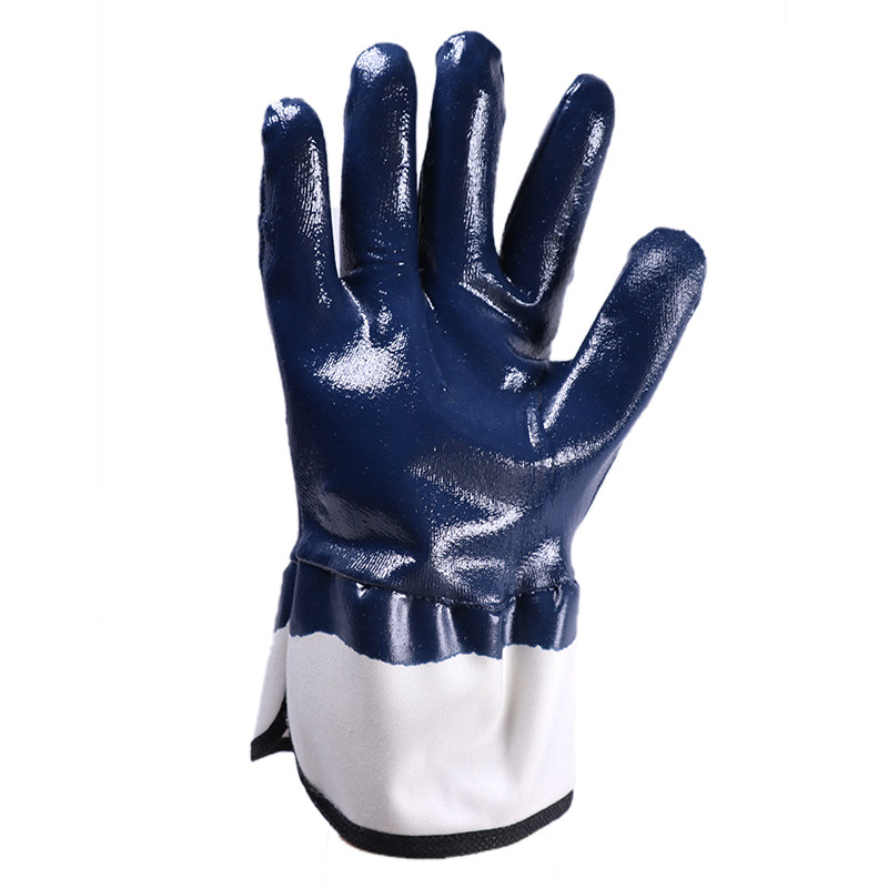 大口劳保帆布布丁手套汽修柴油专用耐油工业防护手套